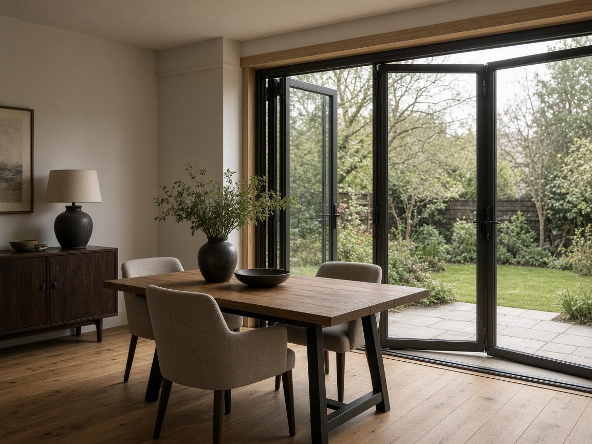 Placeholder photo of dining space beside glazed doors
