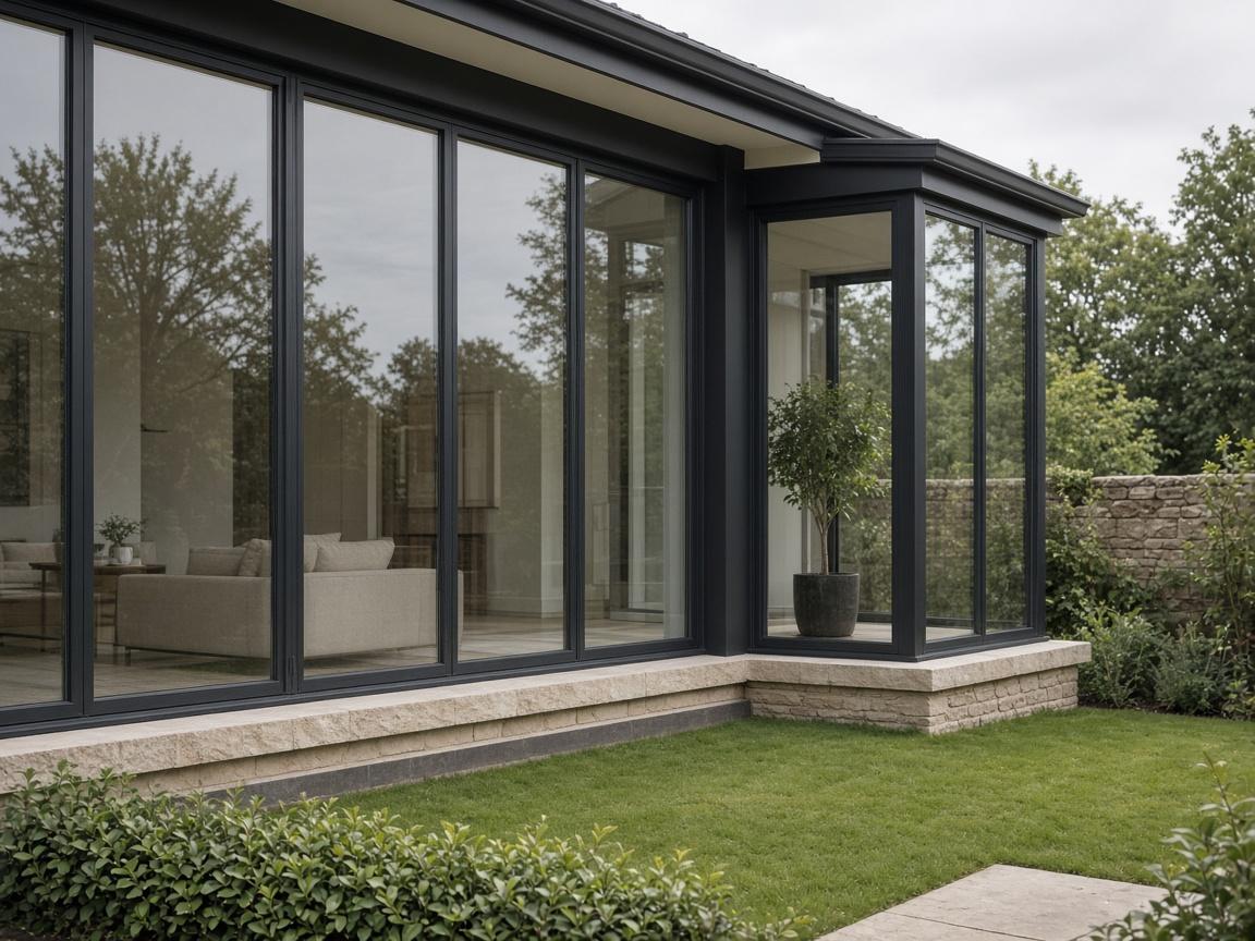 Placeholder photo of the glazed corner of a wrap-around extension