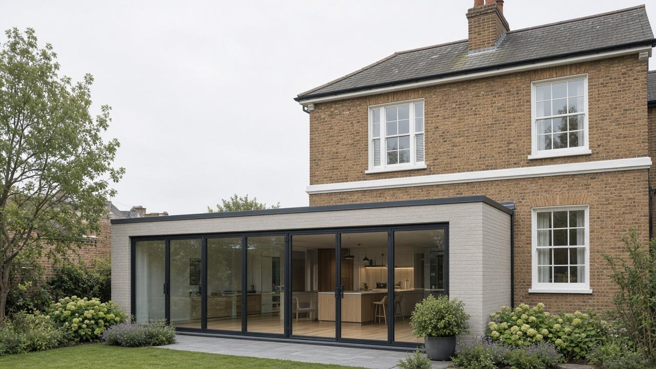 Placeholder photo of a house with a rear extension