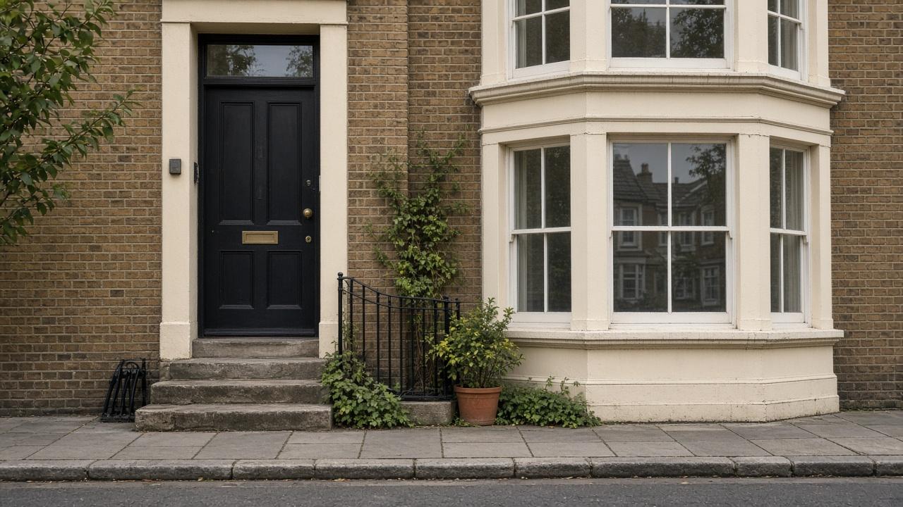 Placeholder photo of a terraced house front door