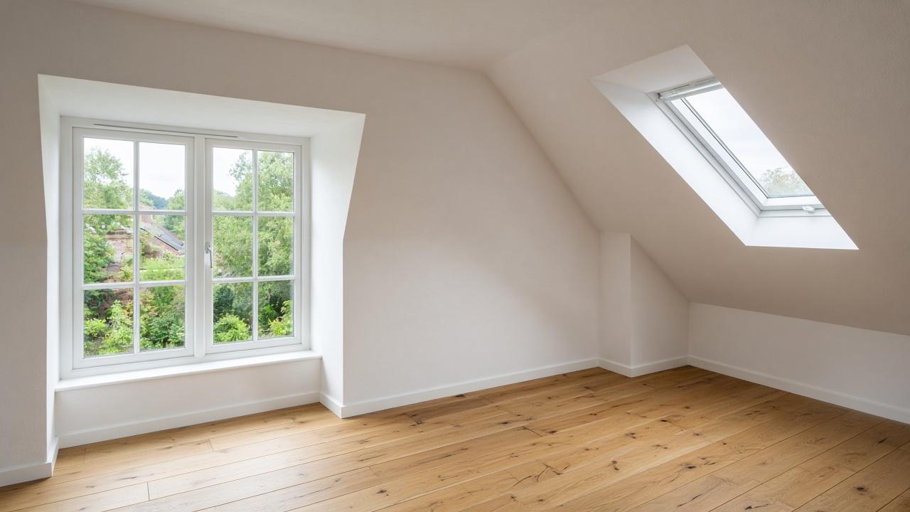 Placeholder photo of a bright loft room with a dormer window